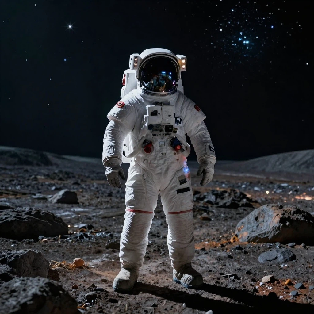 alibaba/qwen-image-3.0/edit: Replace the reflection and interior of the astronaut’s helmet with a lush miniature garden. Add flowers, butte