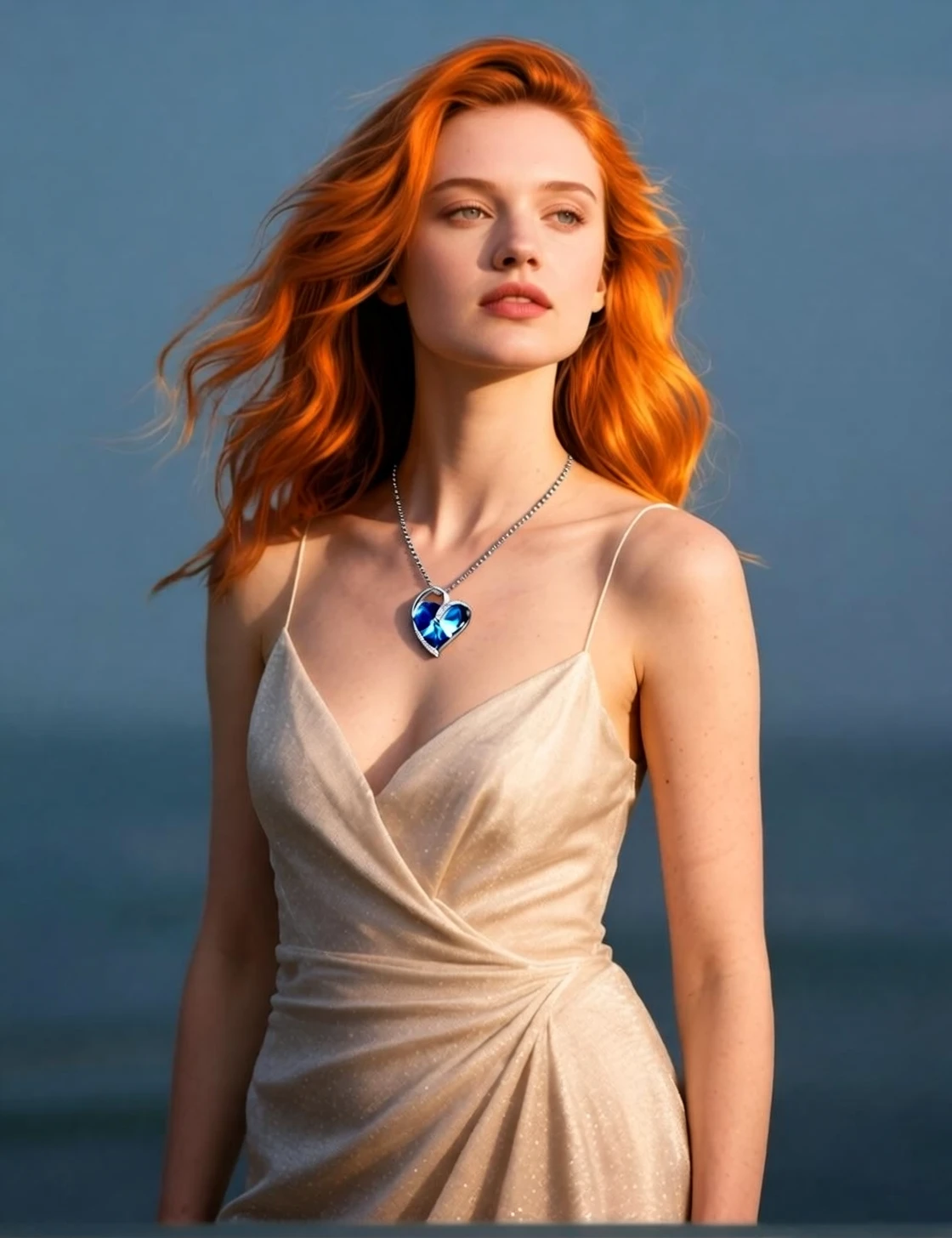 Wan 2.5 Image Edit: Turn the woman's hair into orange-red hair.