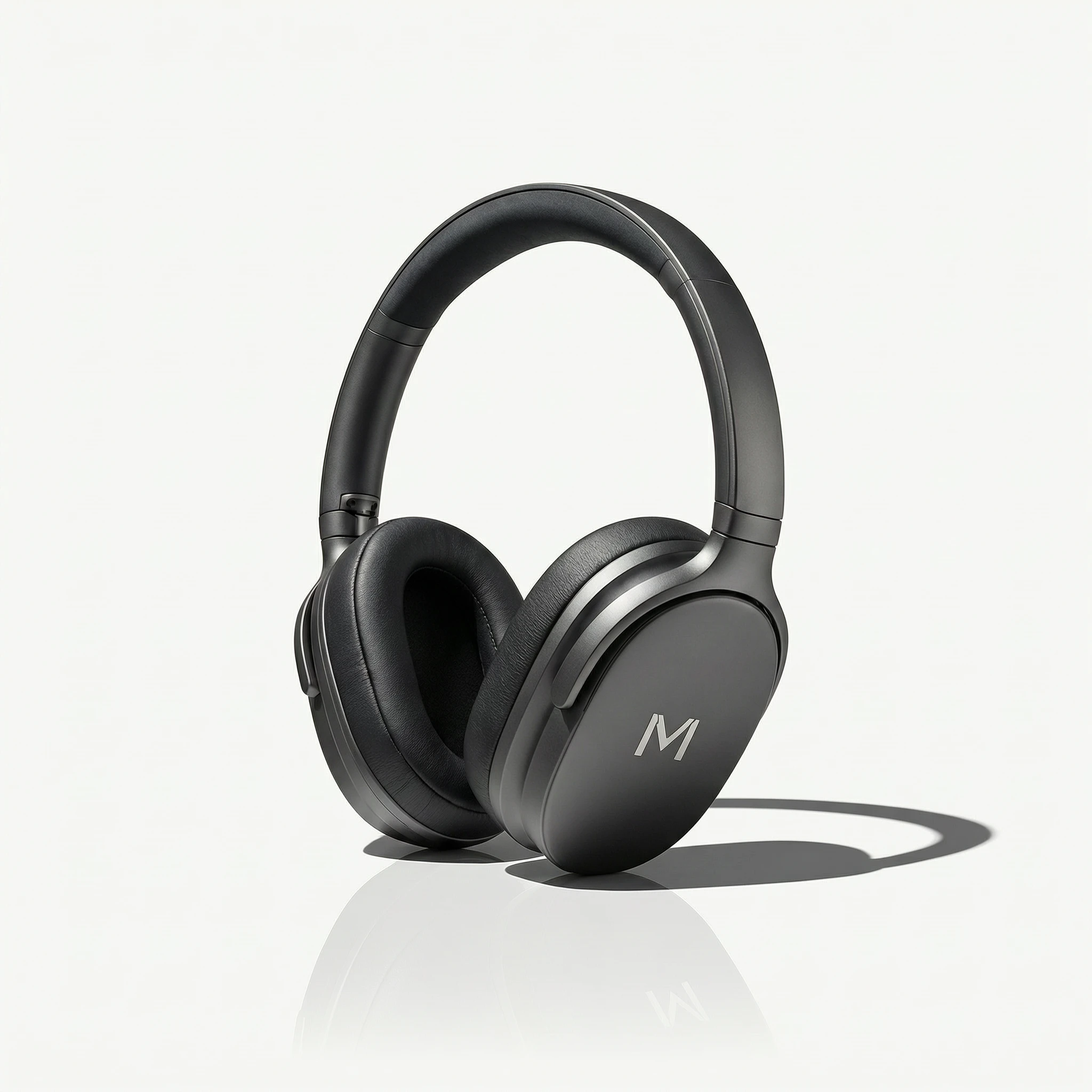 Wan 2.7 Text-to-Image-Pro: [High-end Wireless Headphones], centered on pure white background, studio high-key lighting, crisp hard shadow