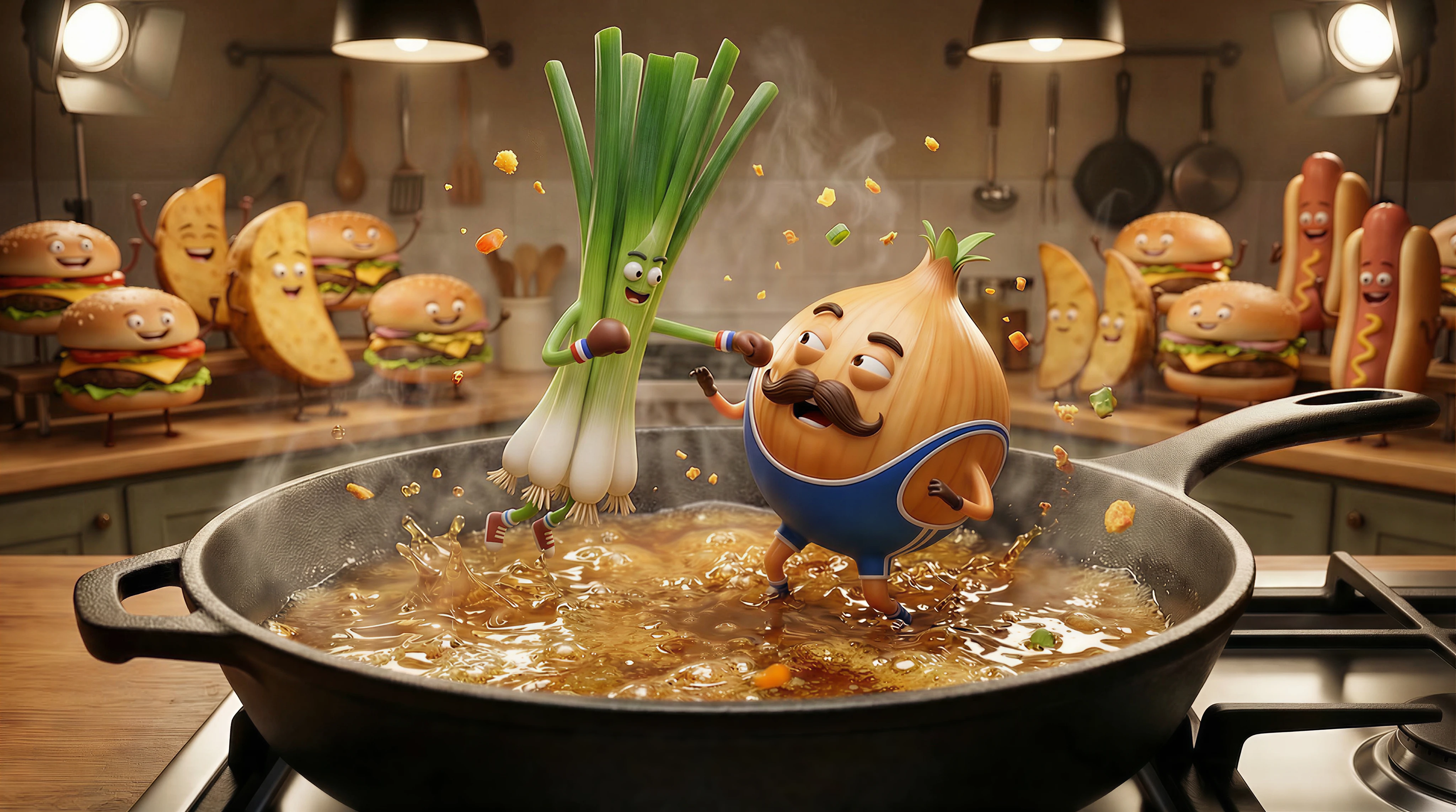Nano Banana Pro Edit Ultra: Swap the fries for green onions.