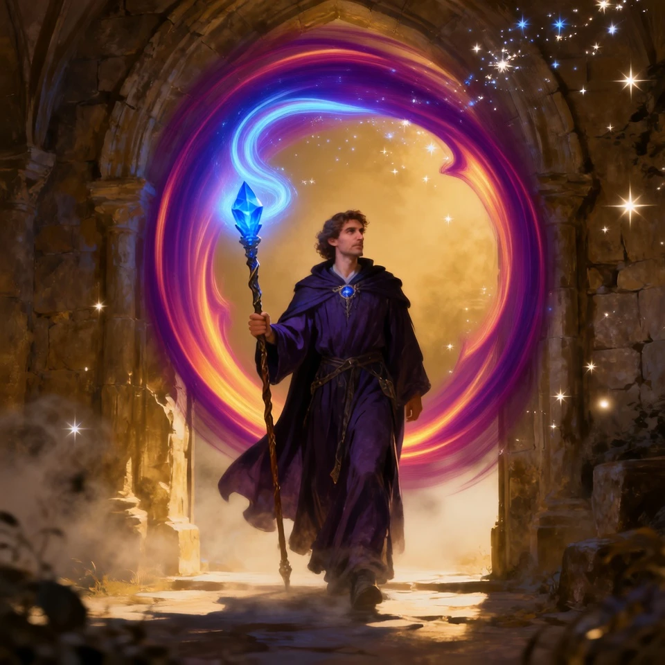 Chrono Edit: Dramatically transform the archway from a simple stone structure into a swirling, unstable temporal portal.
T