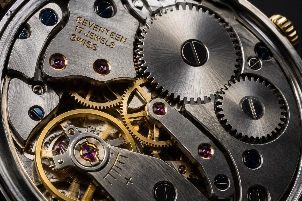 openai/gpt-image-2.5-sunburst/text-to-image: Extreme macro photograph of an open mechanical wristwatch movement, intricate gears and jewels, brushed steel 