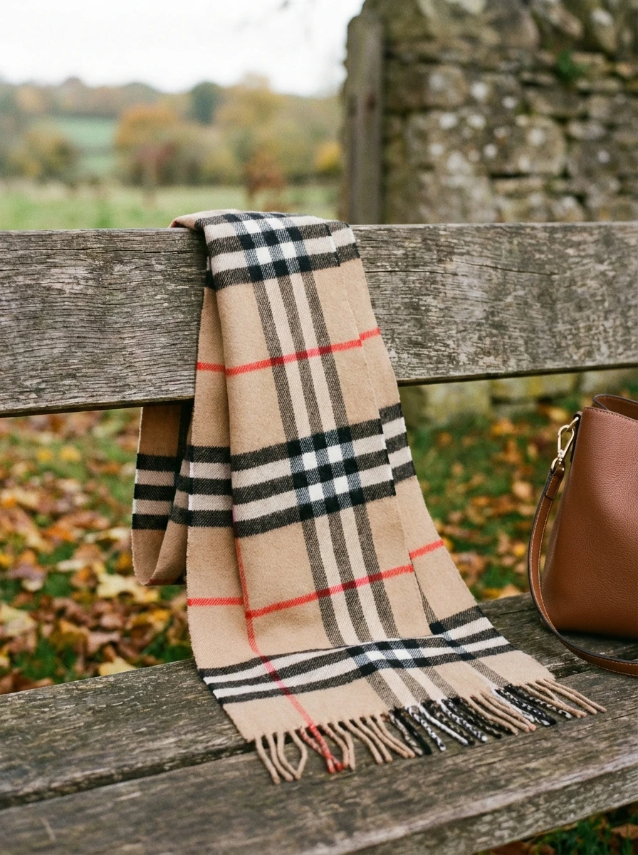 Pixverse C1 Reference-to-Video: @woman1  gently picked up the scarf1, admired it, and put it on.